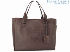 【超美品】ロエベ　LOEWE　ヘリテージ　スモール　トートバッグ　ハンドバッグ　ダークブラウン　カーフレザー　376 79 751