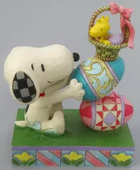 【中古】フィギュア スヌーピー＆ウッドストック Eggcellent Tower 「PEANUTS(SNOOPY)」 ジム・ショアシリーズ スタチュー