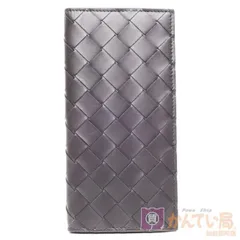 【BOTTEGA VENETA】ボッテガヴェネタ マキシイントレチャート コンチネンタル ウォレット S012664336G ブラック ブルー系 バイカラー 札入れ カード入れ 【中古】USED-A 【9356】