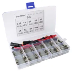 【特価セール】Kiligen 5個6×30mmインラインヒューズホルダ，100個 6 * 30mm ガラス管 ヒューズ (0.5A / 1A / 2A / 3A / 5A / 6A / 10A / 15A)のヒューズを各10個づつの