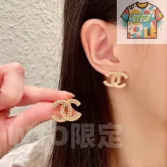 【今日WTO】CHANEL シャネル 中古 ダブル C イヤリング オリジナルロゴ再現 送料無料！在庫限定セール価格！-YME48