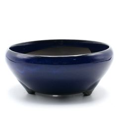 【未使用】盆栽鉢 5号 鉄鉢 青色 海鼠釉 瀬戸焼 陶器 丸 浅型 小品 小さい アガベ 塊根 多肉 雑木 松柏 約15センチ 植木鉢 苔 うめきち盆栽用品店