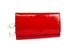 LOUIS VUITTON ルイヴィトン M91976 モノグラムヴェルニ ミュルティクレ4 4連 キーケース 鍵入れ ポムダムール レッド系 DJ6613