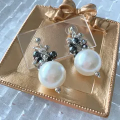 特別価格♡ イミテーションパール&ビジュー　春　大ぶり　ピアス