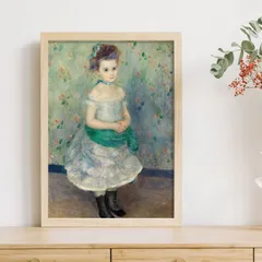 ルノアールの名画を細かい糸でさした刺繍作品　サイズF12 金と緑の豪華な額入り ルノアールの名画を細かい糸でさした刺繍作品 サイズF12 金と緑