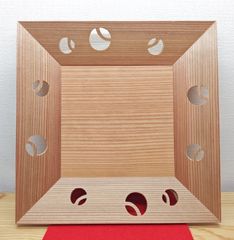 【逢絢亭・新品】茶道具 菓子器 四方 杉材 つぼつぼ透かし 木地 紙箱入り