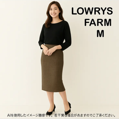AB0292 LOWRYS FARM チェック柄タイトスカート Mサイズ 訳あり