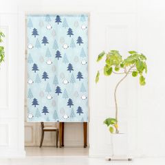 【SIMON BAKER】のれん「まんまるシマエナガ」85×丈150cm【日本製】目隠し 家紋 暖簾 動物 シマエナガ 伊藤若冲【匿名配送ネコポス 全国送料無料】