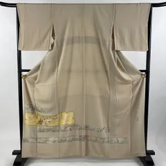 松尾光琳 縮緬 裄67 色味の良い 色無地 一つ紋 正絹 AK-4230