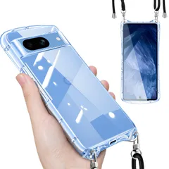 【迅速発送】Google Pixel 8a ケース クリア ショルダー ストラップ付き グーグル ピクセル8a カバー 透明 肩掛け 縄掛け 斜めかけ TPU 耐衝撃 全面保護 薄型 韓国 可愛い pixel 8a スマホケース