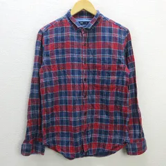 z■シップス/SHIPS 長袖チェックシャツ【L】赤紺/men's/12【中古】■