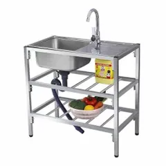 流し台 屋外 シンク ステンレス 蛇口 深型 流し台シンク 作業台 台所 キッチン ガーデンシンク 下棚 家庭用 屋外用 キャンプ
