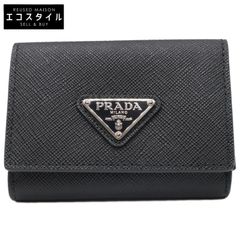 PRADA プラダ 新品同様 2MH042 サフィアーノトライアングル コンパクトウォレット