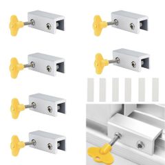 新品 GYWHOOFT 6個銀防犯窓ロック 防犯 アルミサッシ ストッパー サッシ ストッパー 工具付きベランダ 窓 鍵 防犯 徘徊 対策 子供 窓 ロック厚さ10-16mmの窓レールに適用