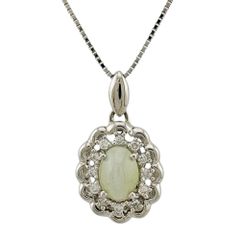 ネックレス Pt900プラチナ キャッツアイ レディース   中古