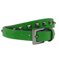 VALENTINO GARAVANI ヴァレンティノ ガラヴァーニ 2連 ブレスレット バングル アクセサリー 小物 ロックスタッズ レザー グリーン