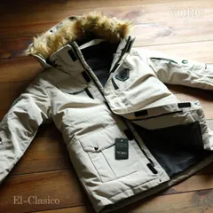 新品*イタリア VORG* Filling90% ダウンジャケット ベージュ 白 ヴォーグ 防寒 寒冷地 ダウンコート フード ファー取外し可◆VGCO-WH