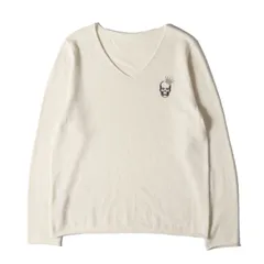 美品 lucien pellat-finet ルシアンペラフィネ ニット サイズ:L ラインストーン クラウンスカル Vネック カシミヤ ニットセーター ホワイト 白 トップス プルオーバー【メンズ】のサムネイル