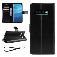 【人気商品】S10 ケース ケース 手帳型 手帳型 カバー S10 For ギャラクシーS10 For ケース Galaxy 手帳型 Galaxy ケース カバー【Hcsxlcj】For Galaxy SCV41 S10 SC-03L (ブラック)