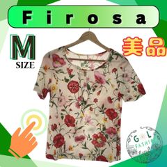 Firosa フィローザ　トップス Tシャツ 半袖 レディース ホワイト 花柄 M