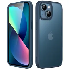 【数量限定】(ストームブルー) 指紋防止 つや消しの半透明の背面電話カバー 耐衝撃性ミリタリーグレードの落下防止 6.1インチ 13 iPhone マットケース JEDirect
