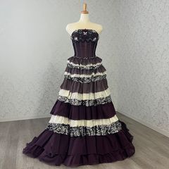 カラードレス　パープル　VIVI 　フォトウエディング　二次会ドレス　フリーサイズ