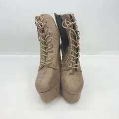 ■ ⊇ attagirl/　アタガール 313-1129 レースアップ アンクル 厚底ショートブーツ サイズLL ブラウン系 レディース E  【1505130002201】