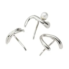 【シルバー×3セット】[Cream dot. クリームドット公式] ヘアアクセサリー レディース 3点セット ポニーフック パール メタル ウェーブ 艶 ぷっくり ヘアフック ヘアカフス ヘアアクセ ヘアアレンジ 簡単 まとめ髪 髪留め 編み下ろし 大人