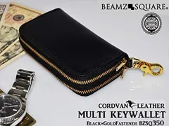 《送料無料＆税込価格》《新品未使用》《数量限定》《特別価格》BEAMZ‘SQUARE！馬革ホースハイド！鍵も免許証も財布もカードも！ALL IN ONEモデル！YKKファスナー！6連キーフック！ダブルファスナー！キーケースウォレット　BZSQ-350　ブラック