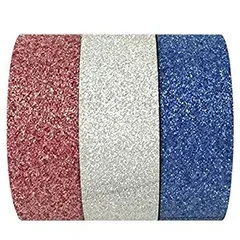 Wrapables Washi Masking Tape 5m by 15mm Red Silver and Blue Set of 3 by Wrapables [並行輸入品]