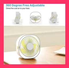 【スタッフおすすめ！】ZOMTOP 2022新上市USB卓上扇風機 ミニ扇風機 360度角度調整 風量3段階調節 小型扇風機 USB扇風機 USBファン パワフル送風 USBデスクファンUSB接続 節電 熱中症対策 屋内 外用（白）