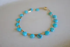 ⭐︎在庫わずか⭐︎スリーピングビューティー　ターコイズ　14kgf  ブレスレット　マグネットタイプ