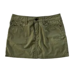 lucien pellat-finet ルシアンペラフィネ デニムスカート カーキ 緑系 台形 スカル 無地 レディース Sサイズ