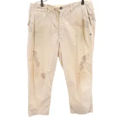 MIHARA YASUHIRO ミハラヤスヒロ 日本製 ペイント クロップドパンツ M ベージュ系 メンズ 古着