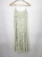 ◇ LILLIAN CARAT リリアンカラット キャミソール 総レース 膝下丈 ワンピース 表記なし ライトグリーン系 レディース P  【1404040011726】