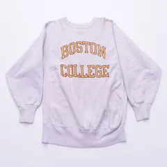 90s champion リヴァースウィーブ USA製 カレッジプリント 2段 目あり 袖 ワンポイント ロゴ 刺繍 グレー 90年代 チャンピオン Reverse Weave 刺繍タグ オーバーサイズ 古着　【XL】