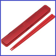 スケーター(Skater) 箸 箸箱 セット チェリーレッド 18cm 抗菌 大人用 日本製 ABC3AG-A