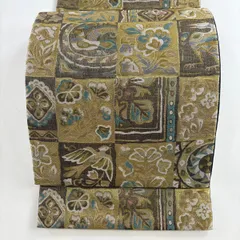 粋聖 袋帯 絹100% 金銀糸箔 正絹 極美品☆正絹 袋帯 金箔刺繍 ブラック 絹100%