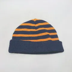 ◇ ΘΦ FAT エフエイティー ニット ボーダー柄 ワッチキャップ ネイビー サイズ メンズ E  【1502180039577】のサムネイル