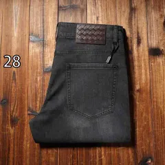 [28]メンズ ファッション 服 男性用 オシャレ シンプル 大人 かっこいい 大きいサイズ ストリート 紳士服 夏 薄手 ハイエンド パンツ ソフト ウォッシュ ストレート レッグ マイクロ エラスティック ブラック グレー ストレッチジーンズ