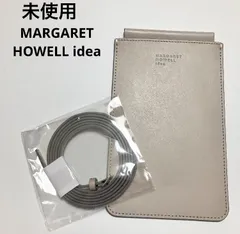 未使用 定価1.7万 MARGARET HOWELL idea マーガレットハウエルアイデア スマホショルダー スマホポーチ レディース 本革 牛革　レザー ライトグレー　かわいい　おしゃれ