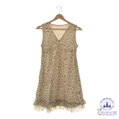 ☆美品☆ Lui Janne ルイジャンヌ ワンピース カジュアル ノースリーブ レース ミニ丈 レディース ドット L 901-2797 送料無料 古着