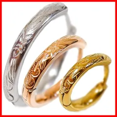 ハワイアンジュエリー ピアス ゴールド ピンクゴールド レディース フープ ホヌ スクロール