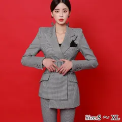 【グラシア】キャバスーツ オールインワン セットアップ ツーピース フレア Aライン キャバ嬢 キャバクラ ラウンジ 長袖 ウエストマーク アシンメトリー 千鳥柄 レディース