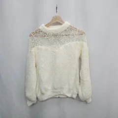 ◇ ⊇ Heather ヘザー ニット 肩レース 長袖 セーター サイズｆ オフホワイト レディース E  【1503050023269】