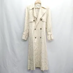 ■ ⊇ COCODEAL ココディール ダブルボタン ウエストベルト付き 長袖 トレンチコート サイズ1 クリーム レディース E  【1409240018377】
