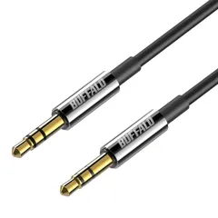 カーステレオ 24K金メッキ加工 耐ノイズシールド ホームステレオ 3.5mm アルミモールド AUX 1.5m オーディオケーブル BSSTM15BK/N バッファロー