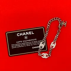 極 美品 コメあり B21A CHANEL シャネル ココマーク メタル ラインストーン 喜平チェーン ブレスレット アクセサリー シルバー 89816