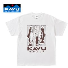 KAVU カブー メンズ サーモン ショートスリーブTシャツ プリント Tシャツ