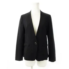 ビス ViS color ジャケット ノーカラー Vカット シングル ストレッチ シンプル S 黒 ブラック /CK5のサムネイル